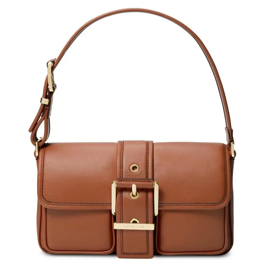 Michael Kors Colby Leather Medium Shoulder Bag Luggage
