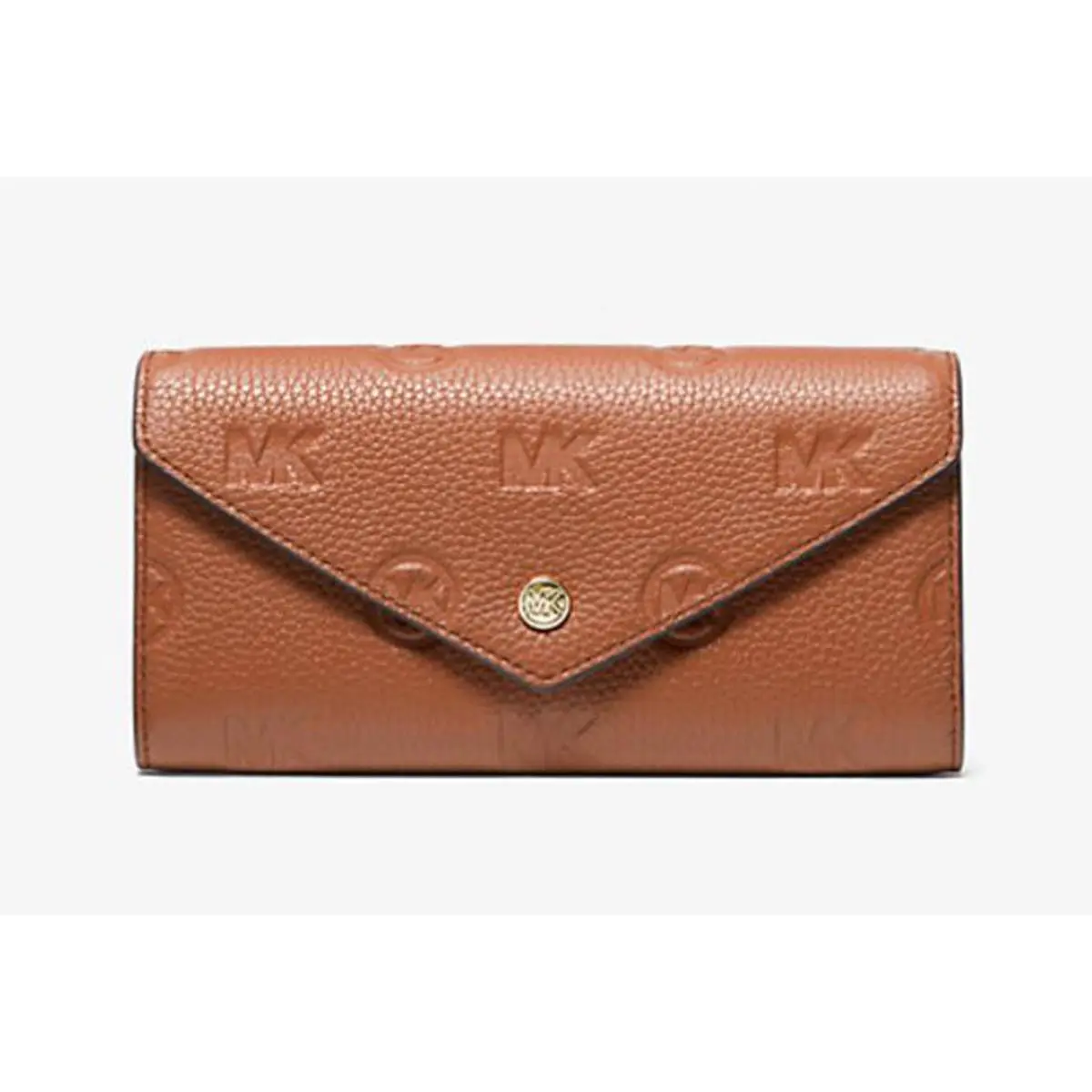 Michael Kors Jet Set Travel Large Logo Embossed Leather Envelope Wallet Luggage