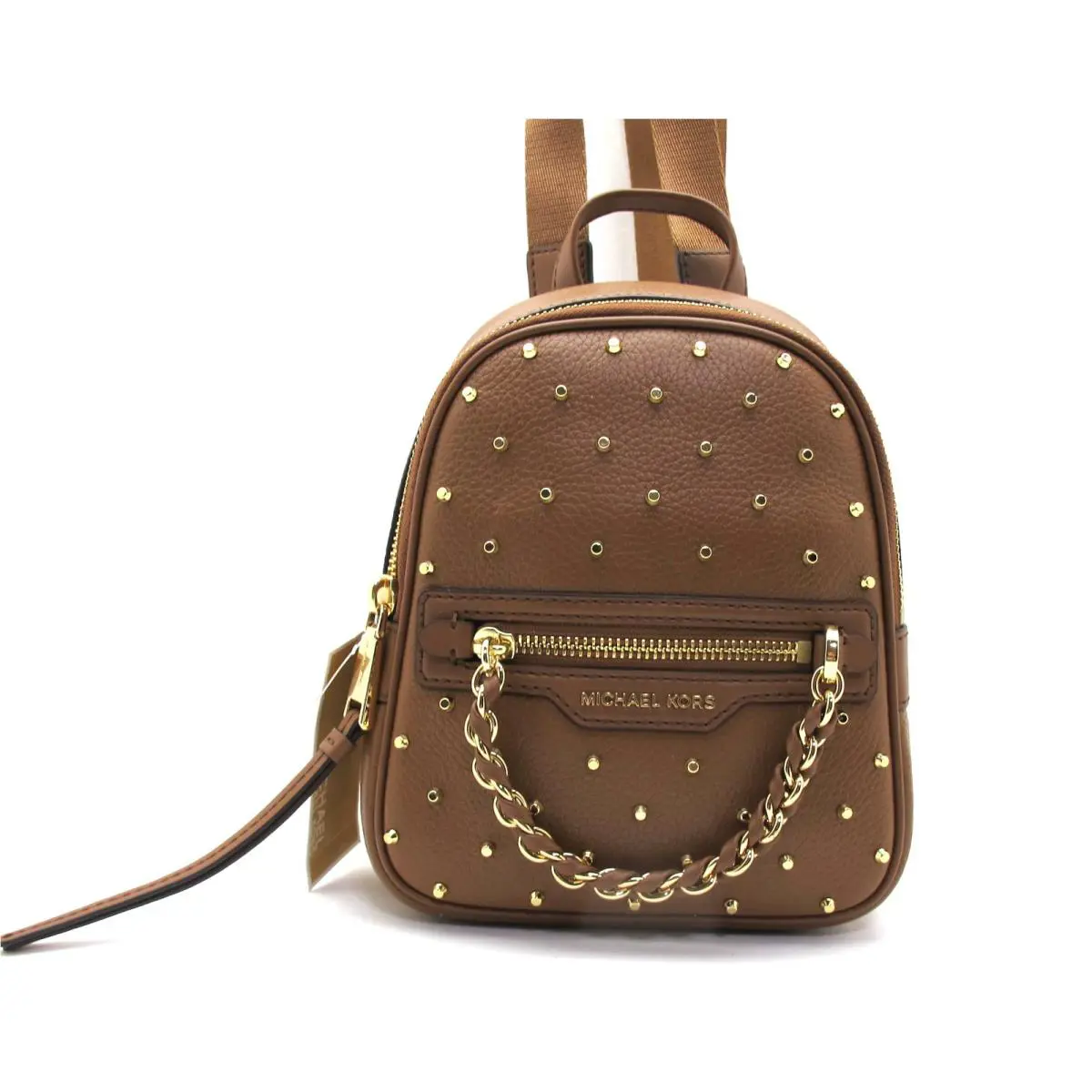 Michael Kors Elliot Leather Studs XS Convertible Messenger Backpack Luggage