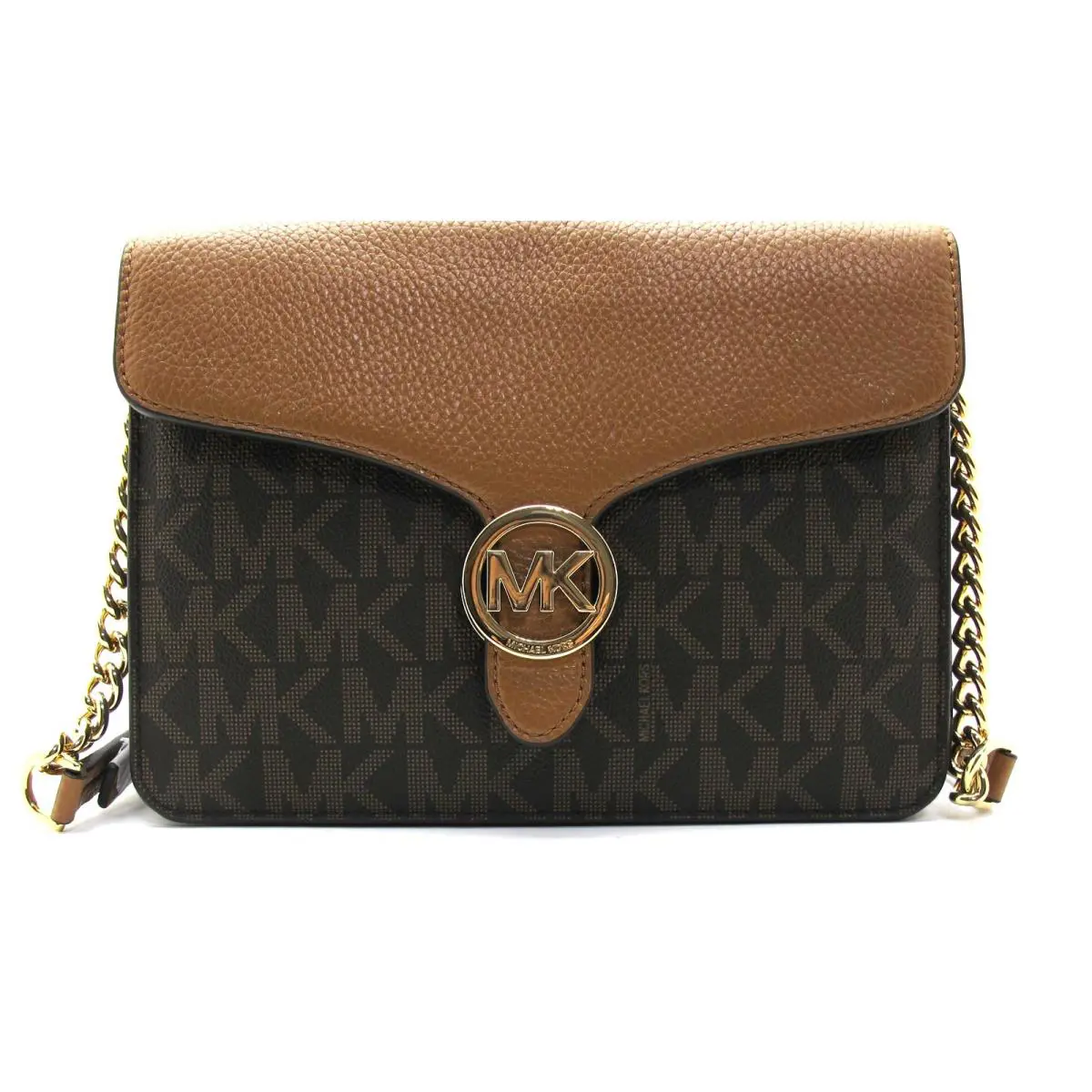 Michael Kors Vanna Shoulder Flap Leather Signature MK Brown/acorn