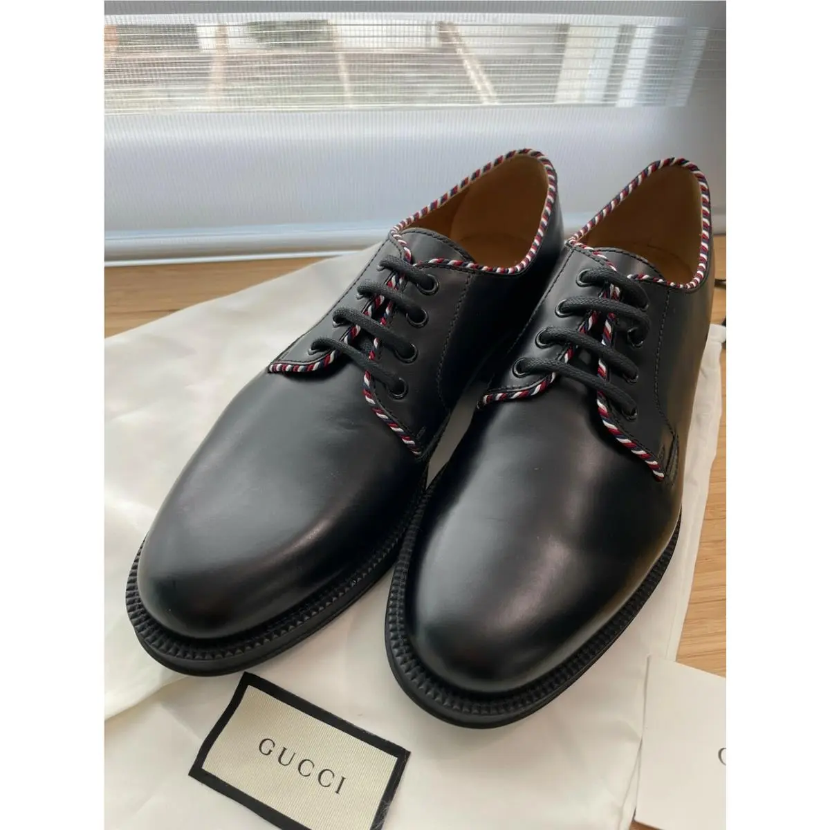 Men`s Dress Shoes Leather Lace Up Black sz 10.5/US 11 by Gucci