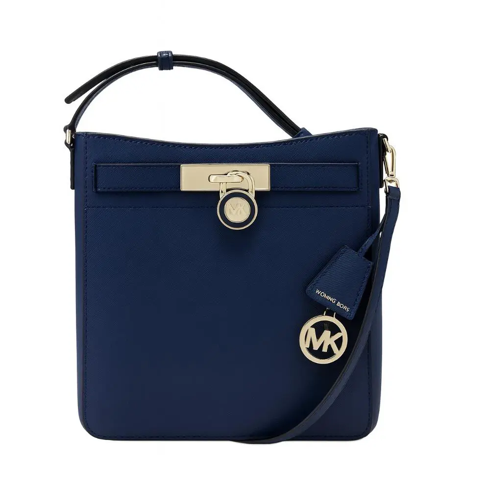 Michael Kors Hamilton Traveler NS Messenger Navy Leather Bag