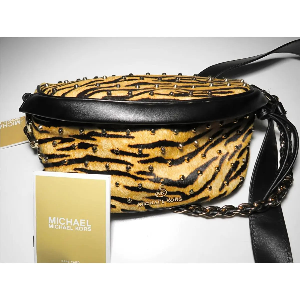 Michael Kors Slater Small Tiger Print Calf Hair Sling Pack Durable Comfort