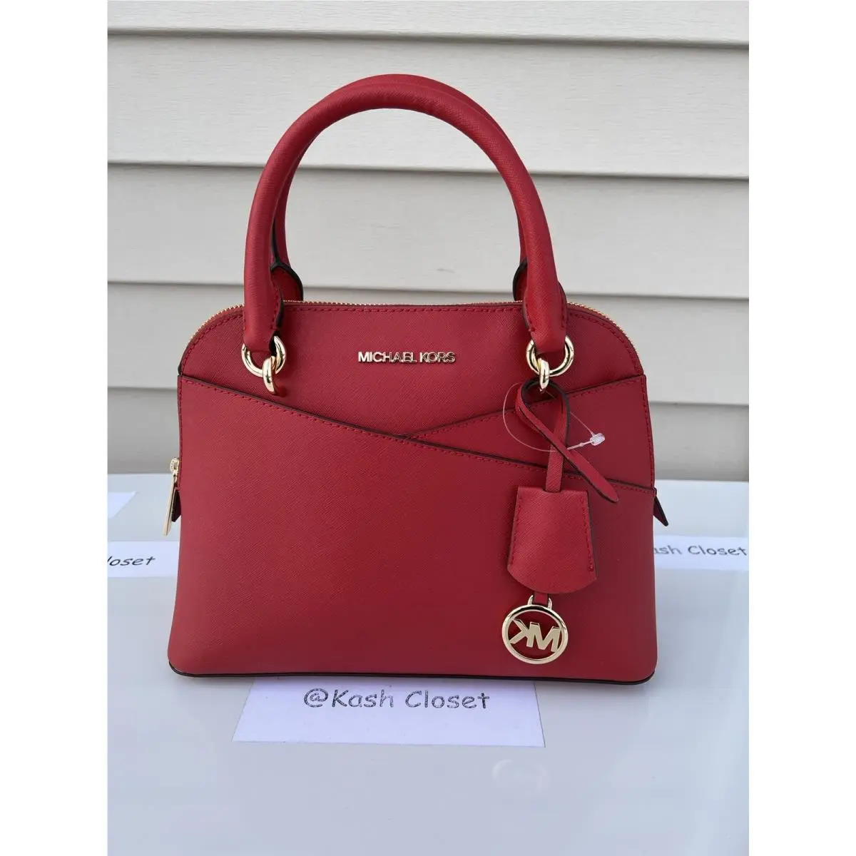 Michael Kors Satchel Dome Purse Jet Set Medium Bag Flame