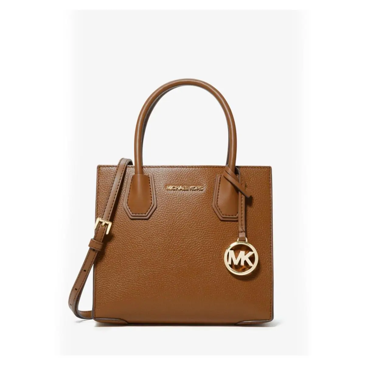 Michael Kors Mercer Medium Pebbled Leather Crossbody - Luggage