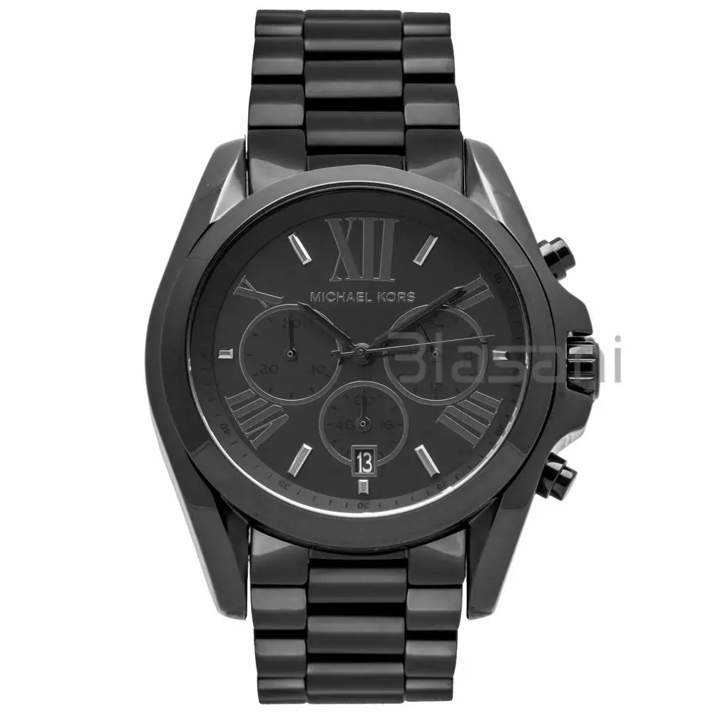 MK5550 Unisex Bradshaw Black Stainless Chrono Watch 43mm by Michael Kors