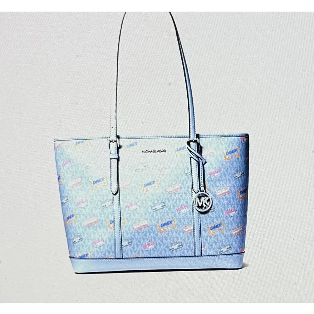 Michael Kors Jet Set Large Printed Signature Logo Tote Bag