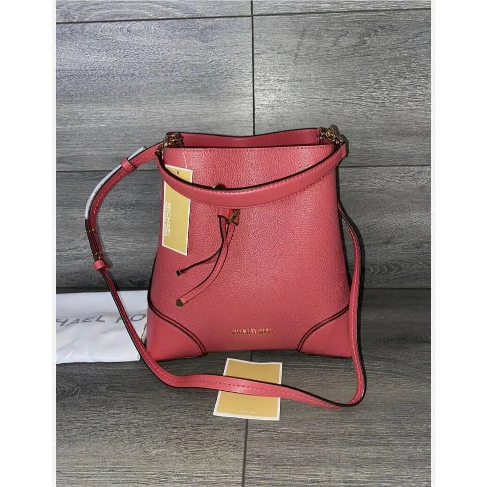 Michael Kors - Pebbled Leather Shoulder Bag - Light Berry Sorbet Drawstring Bag
