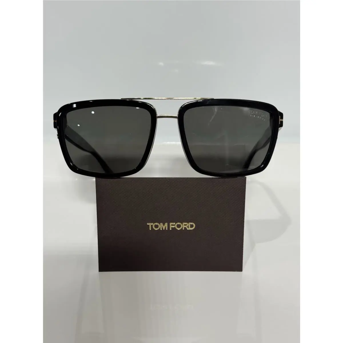 Tom Ford Anders TF780 01D Black Acetate Gold Trimming Polarized Gray Sunglasses