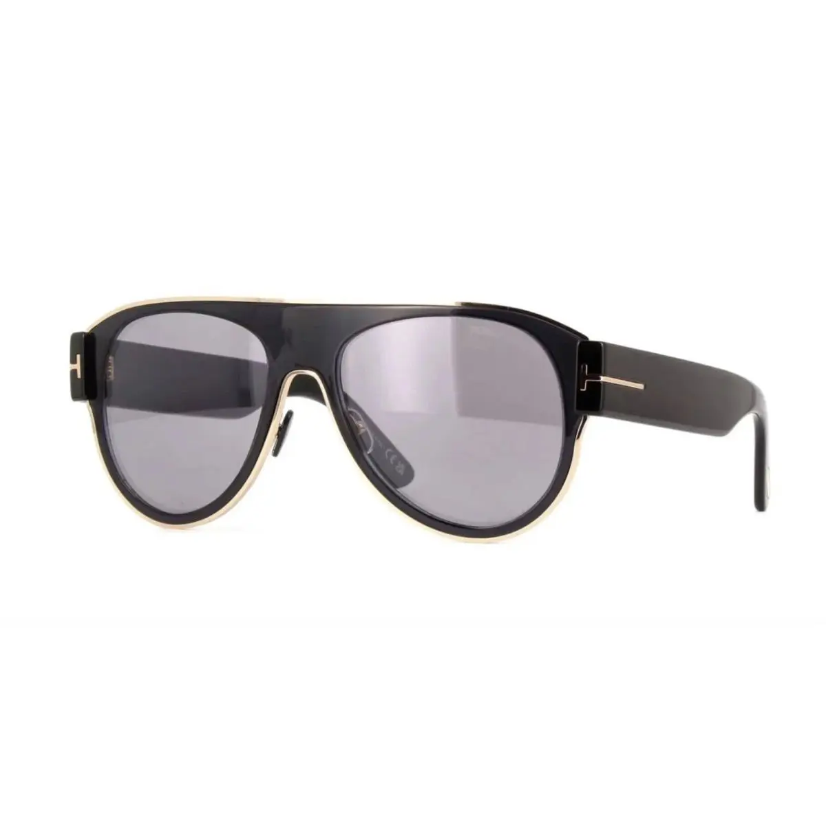 Tom Ford LYLE-02 FT1074 01C Sunglasses Black Gold Frame Grey Lenses 58mm