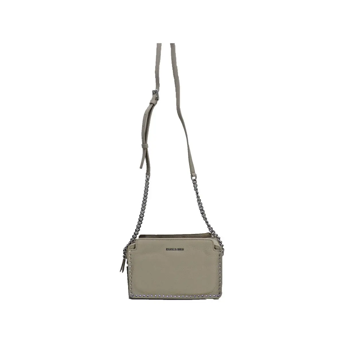 Michael Kors Astor Leather Studded Crossbody Handbag Cement