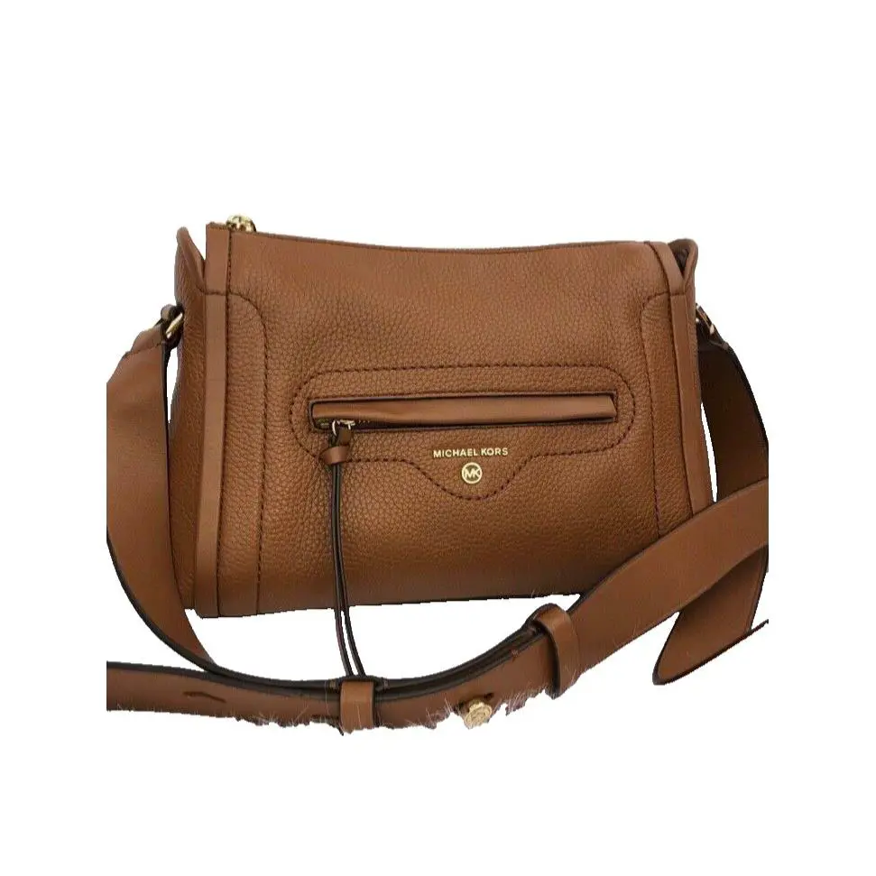 Michael Kors Carine Small Leather Bag Crossbody Brown Caramel Duffel