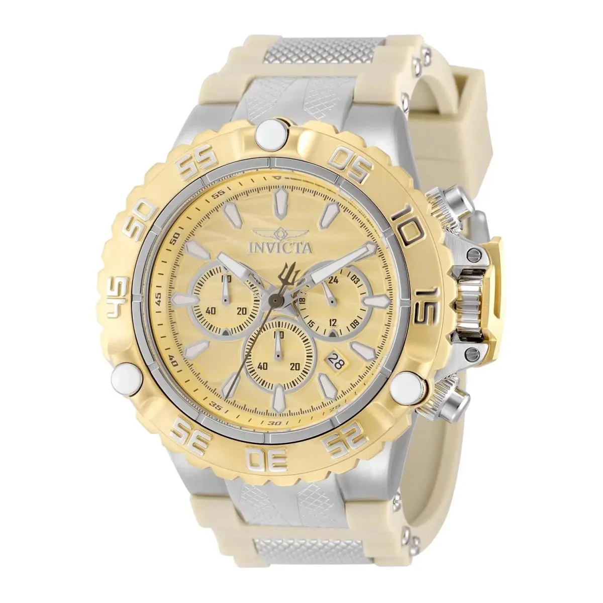 Invicta Men 55.40mm Subaqua Poseidon Quartz Chronograph Gunmetal/champagne Watch