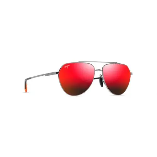 Maui Jim Waiwai Shiny Light Ruthenium W/ Hawaii Lava Lens - RM634-17 - Frame: SHINY LIGHT RUTHENIUM, Lens: HAWAII LAVA