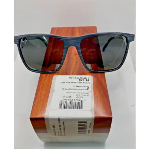 Maui Jim One Way Gray Stripe 875-14 Neutral Grey Lens Polarized Sunglasses - Frame: Gray Stripe, Lens: Gray