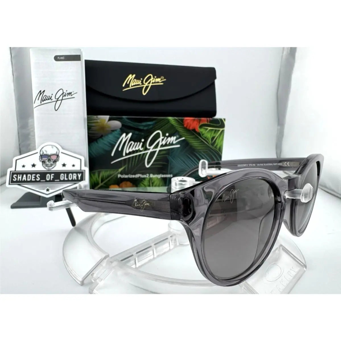 Maui Jim Dragonfly MJ 788-11 Translucent Grey Neutral Grey Polarized Sunglasses