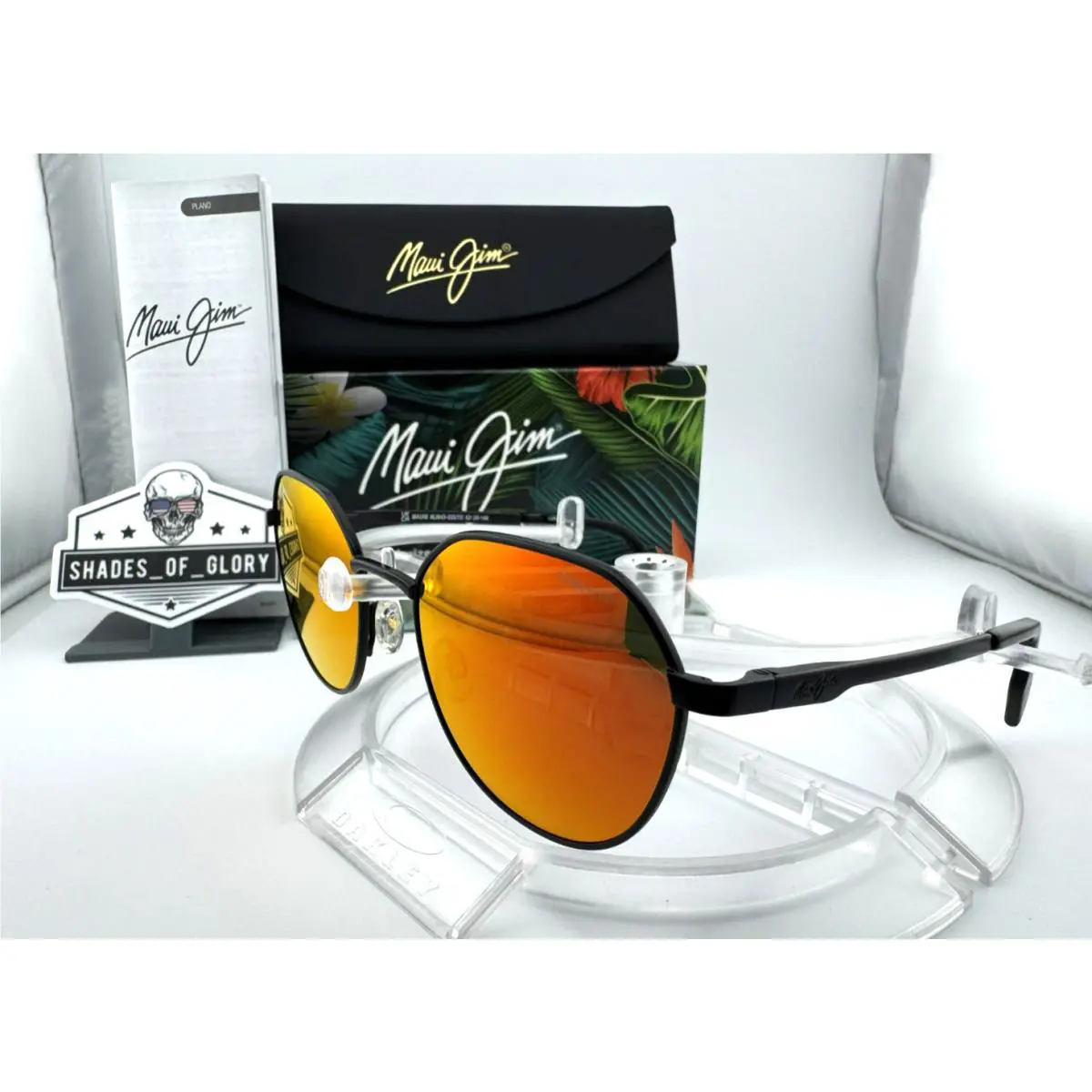 Maui Jim Hukilau MJ 845-02UTD Manchester United Black Lava Polarized Sunglasses