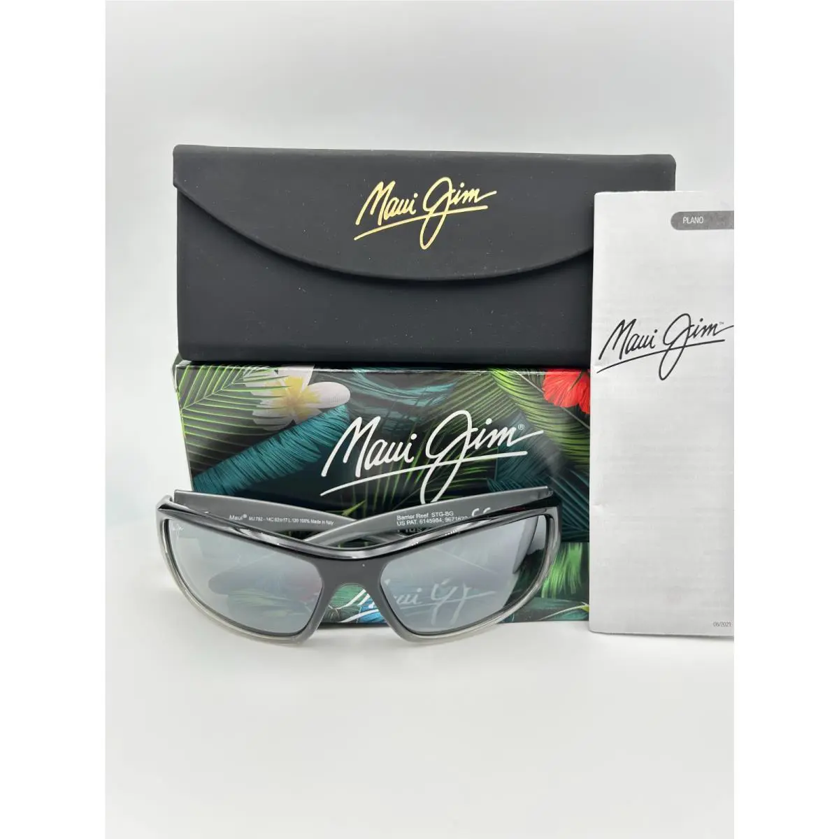 Maui Jim Polarized Sunglasses MJ792 14C Barrier Reef Black Fade Neutral Grey