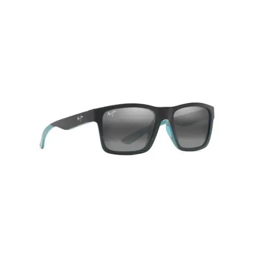 Maui Jim The Flats Black and Teal W/ Neutral Grey Lens - 897-02 - Frame: BLACK W/ TEAL STRIPS, Lens: NEUTRAL GREY