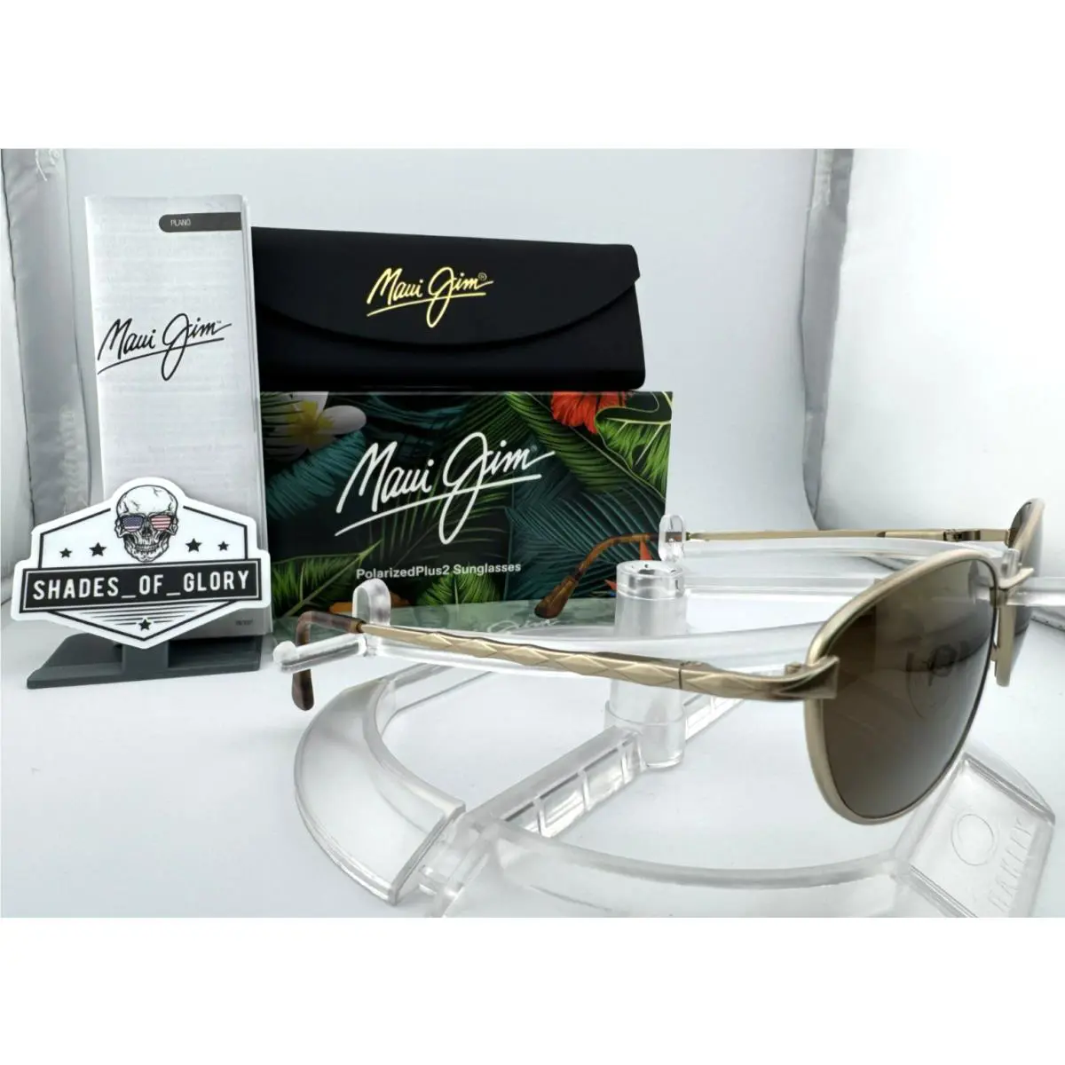 Maui Jim Diamond Head MJ H145-16 Gold Hcl Bronze Polarized Vintage Sunglasses