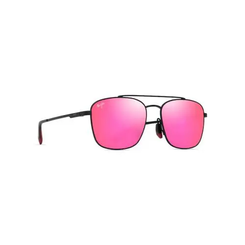 Maui Jim Piwai Asian Fit Matte Black W/ Maui Sunrise Lens - P645-02A - Frame: MATTE BLACK, Lens: MAUI SUNRISE