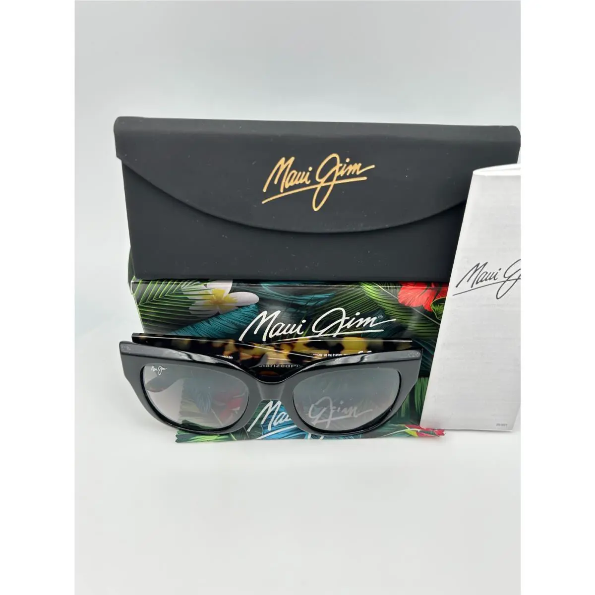 Maui Jim Polarized Sunglasses MJ801 02B Siren Song Black Tortoise Grey