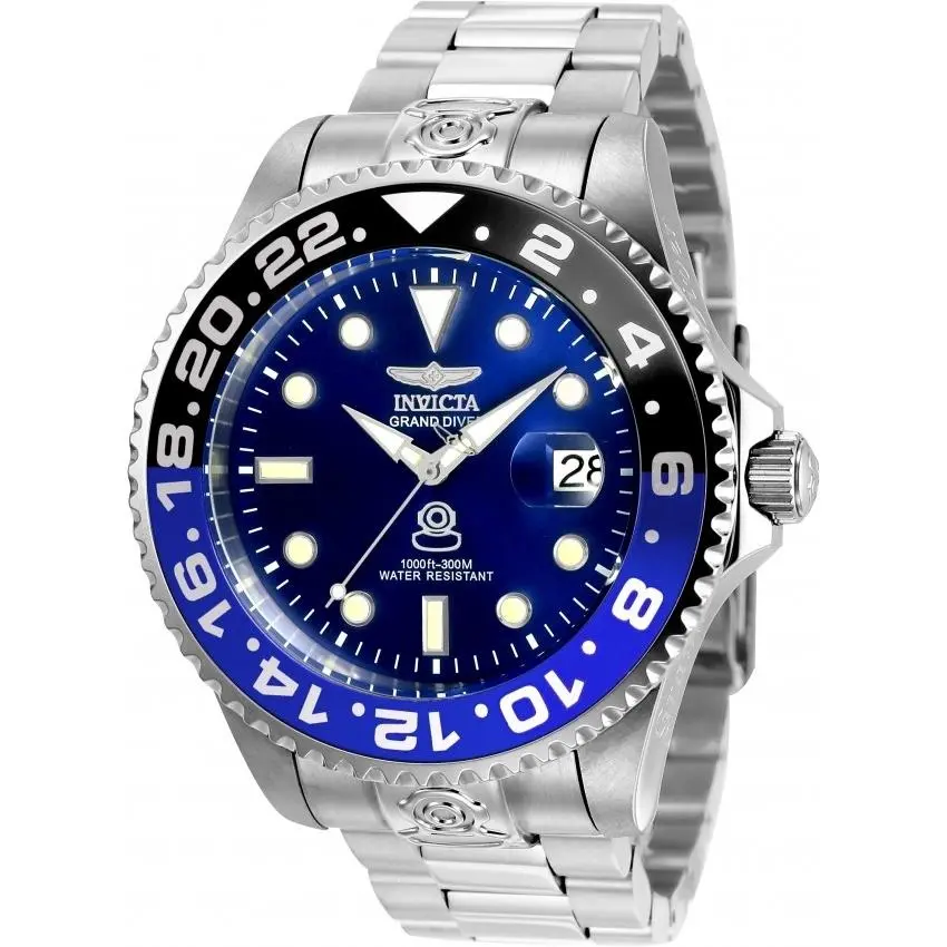 Invicta Grand Diver Automatic Blue Dial Batman Bezel Men`s Watch 21865