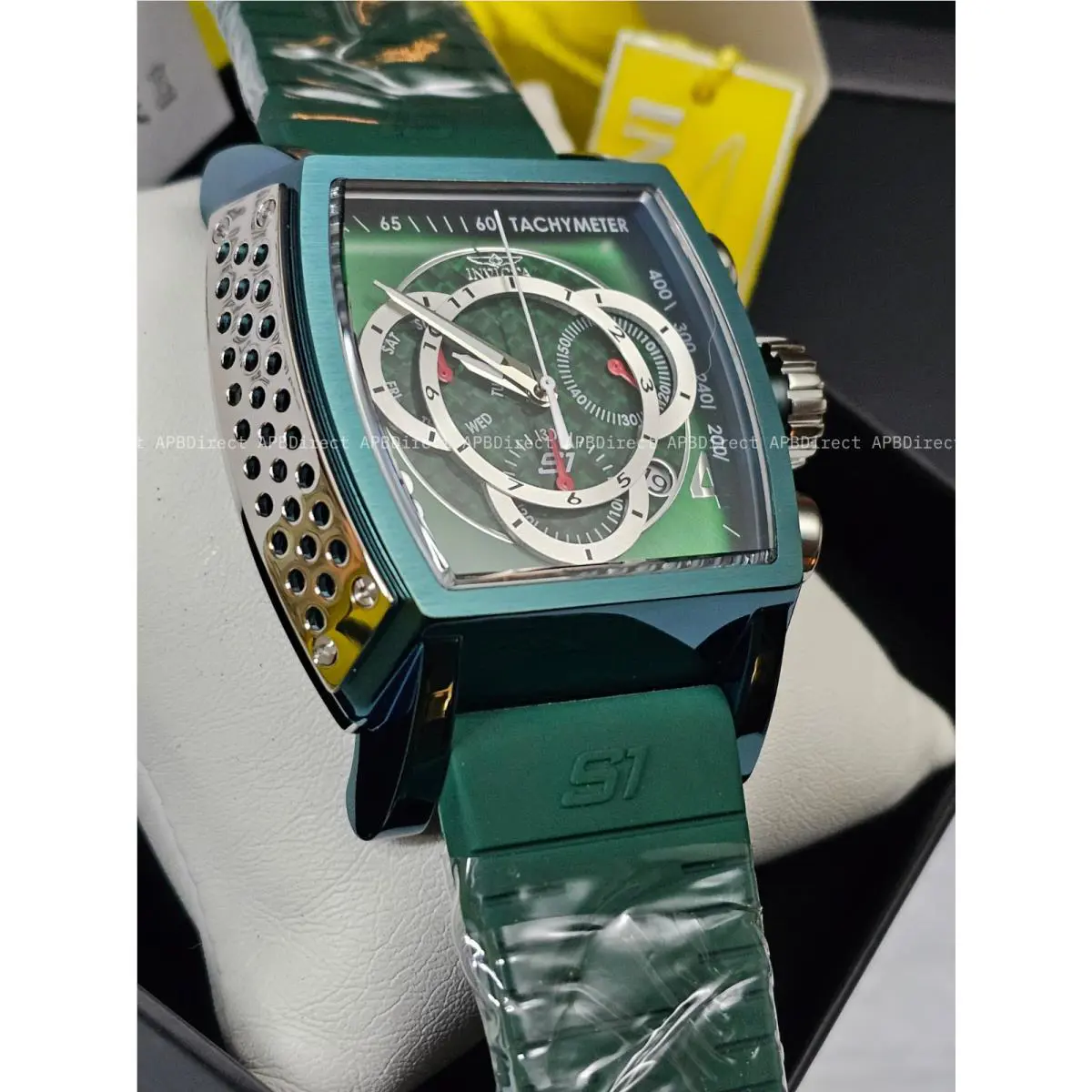 Invicta – S1 Rally – Green Glass Fiber Milanese Swiss Z60 FE Chrono Mens Watch