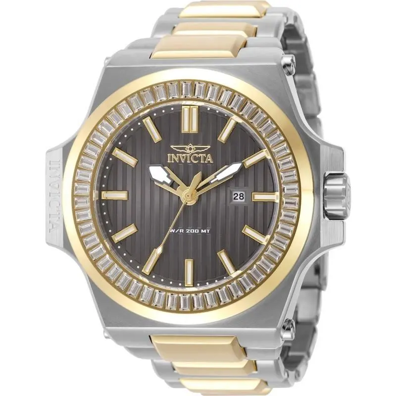 Invicta Men`s 58mm Akula Quartz Crystal Bezel Silver/gold/black Tone 200m Watch