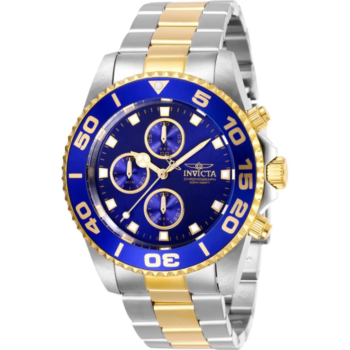 Invicta Men`s Watch Pro Diver Zager Exclusive Chrono Two Tone Bracelet 28692