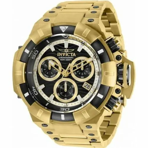 Invicta Akula 31872 Man Quartz 52.5mm Gold Black Stainless Steel 100m WR