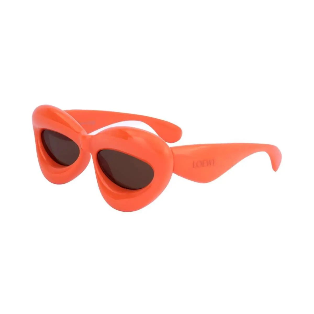 Sunglasses LW40097I 42E Shiny Orange Cat Eye Frame Brown Lens 55mm by Loewe