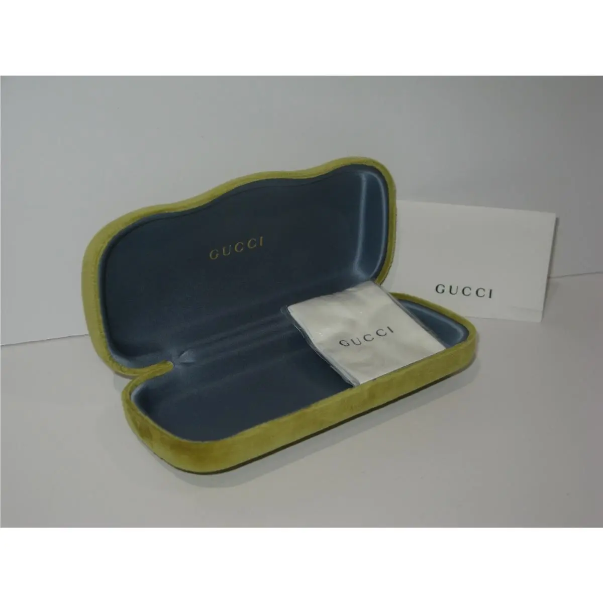 Eyeglasses/sunglasses Light Green Case with Cloth by Gucci
