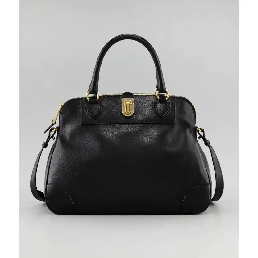 Marc Jacobs Satchel Crossbody Top Handle Whitney 80912 Black Brass Zip Push-lock