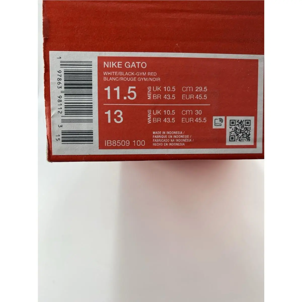 Nike shoes - Nike Gato - Gato - IB8509-100 - White/Black-Gym Red (UPC: 197863981123) 8