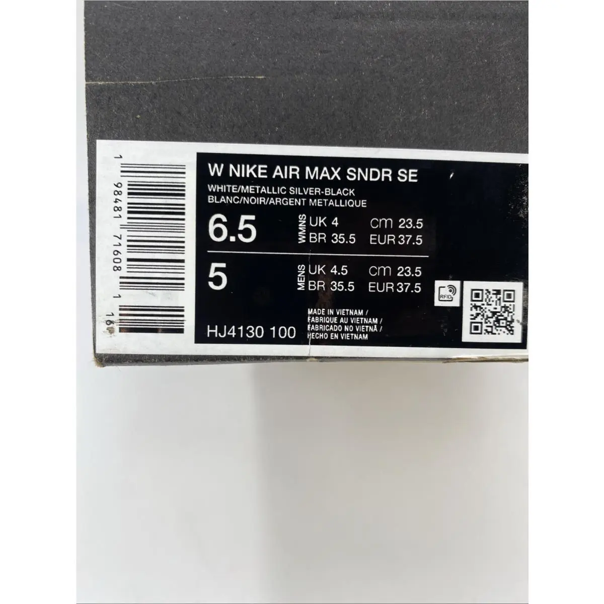 Nike shoes - Nike Air Max SE - Air Max - HJ4130 100 - White/Metalic Silver-Black (UPC: 198481716081) 8