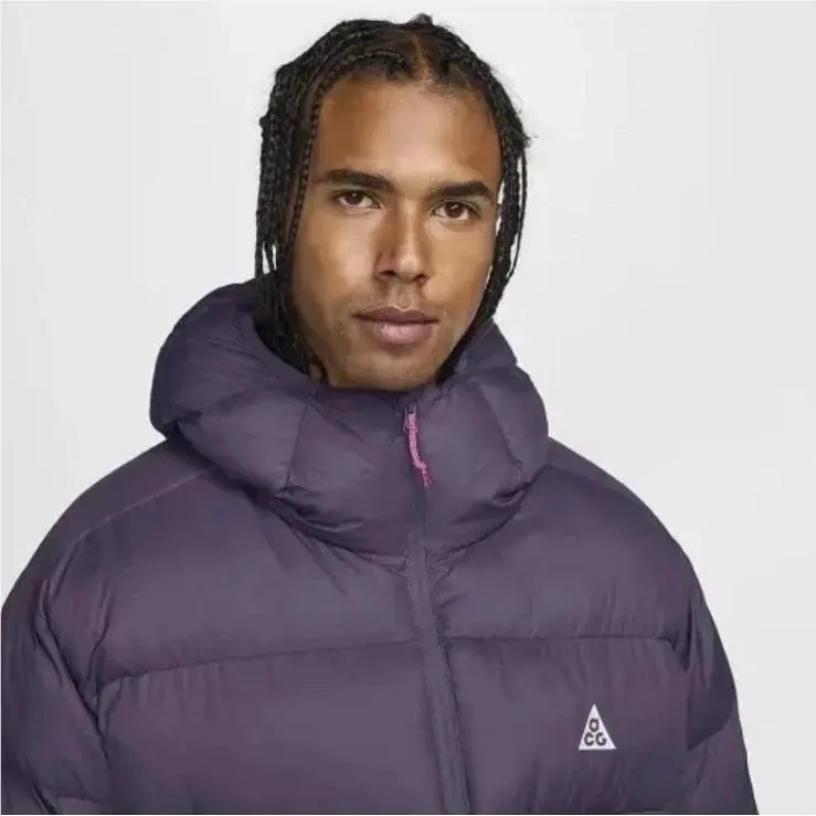 Nike clothing - Nike ACG Therma-FIT ADV PrimaLoft Hooded Puffer Jacket - FV8909 573 - Dark Raisin & Black & Fuchsia (UPC: 197597292458) 1