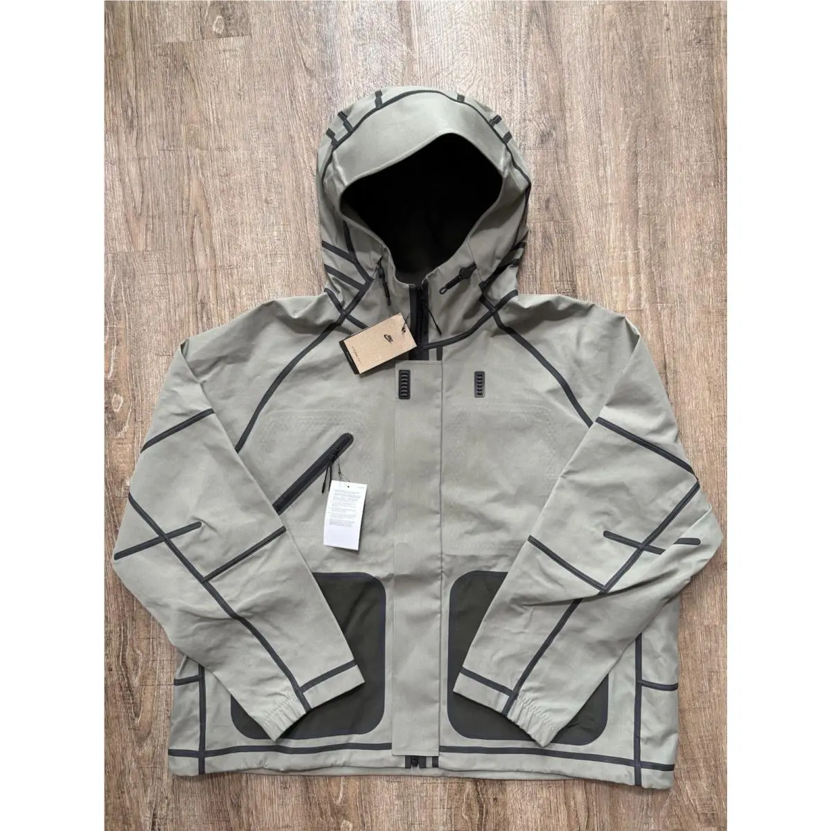 Nike Tech Storm-fit Hooded Rain Jacket Light Army Black Men’s Sz XL HM9473-320