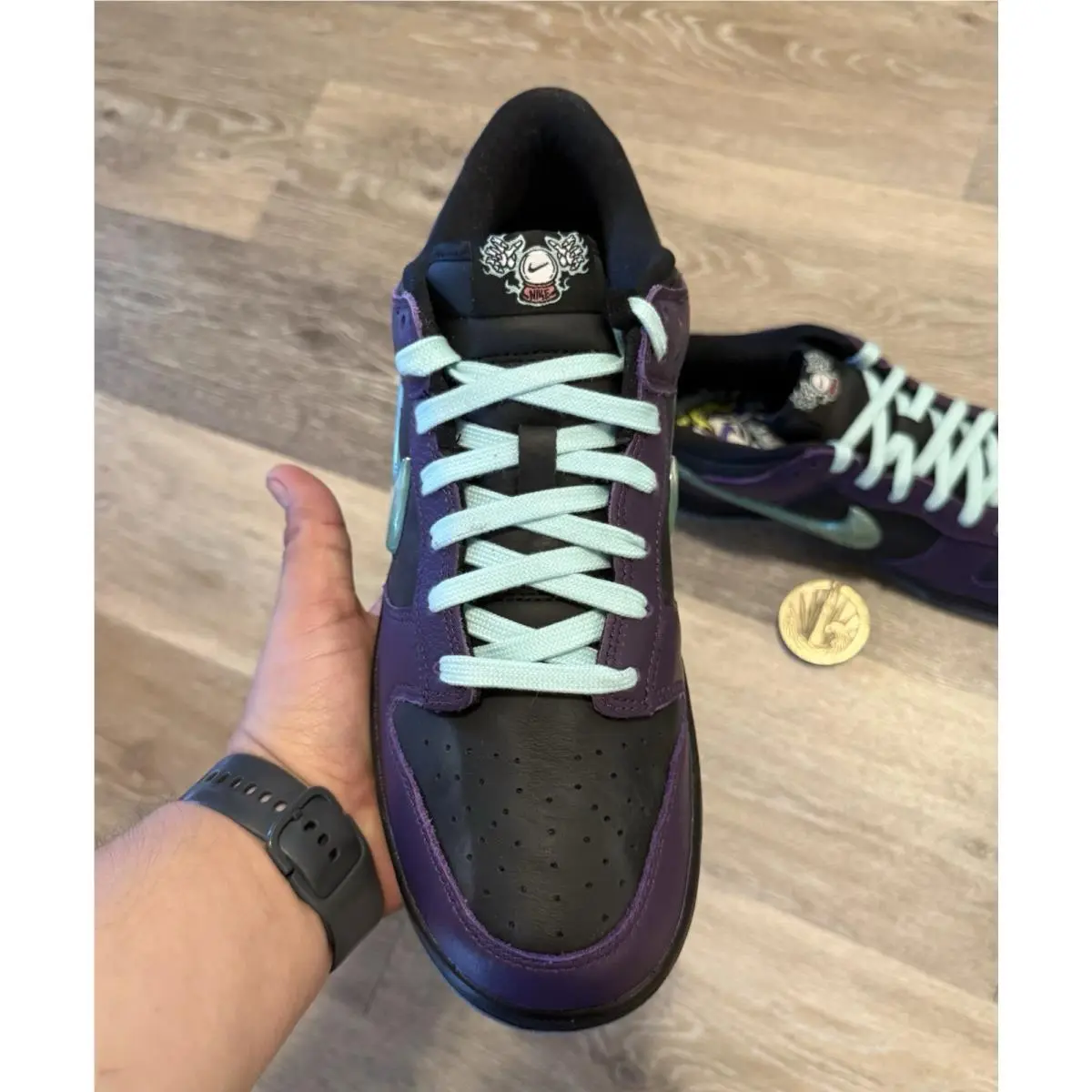Nike shoes - Nike Dunk Low - Dunk Low - IB2267-001 - Black / Artisan Teal / Grand Purple (UPC: 00198482387839) 4