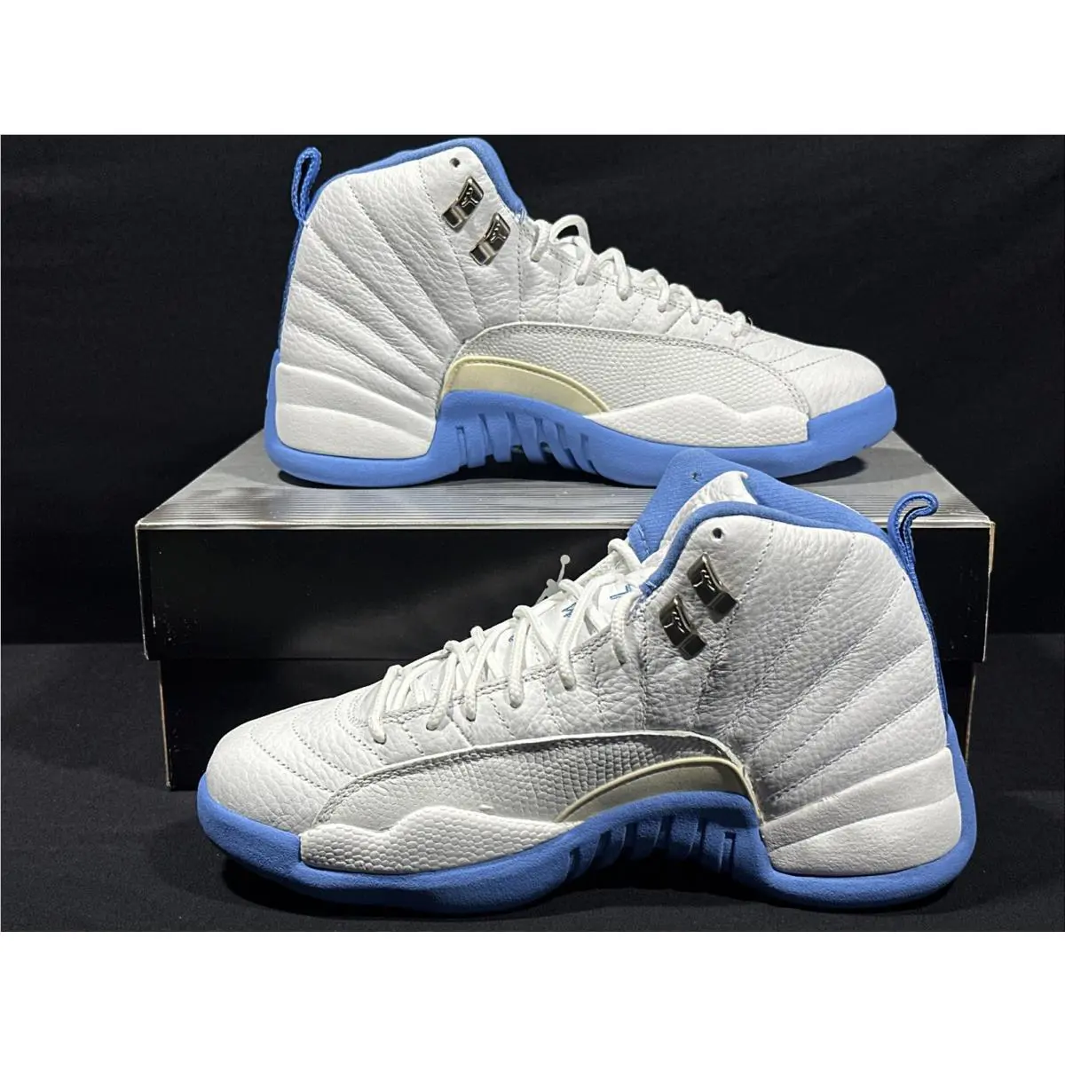 Nike shoes - Jordan 12 - 136001 142 - White/University Blue-Metallic Silver 1