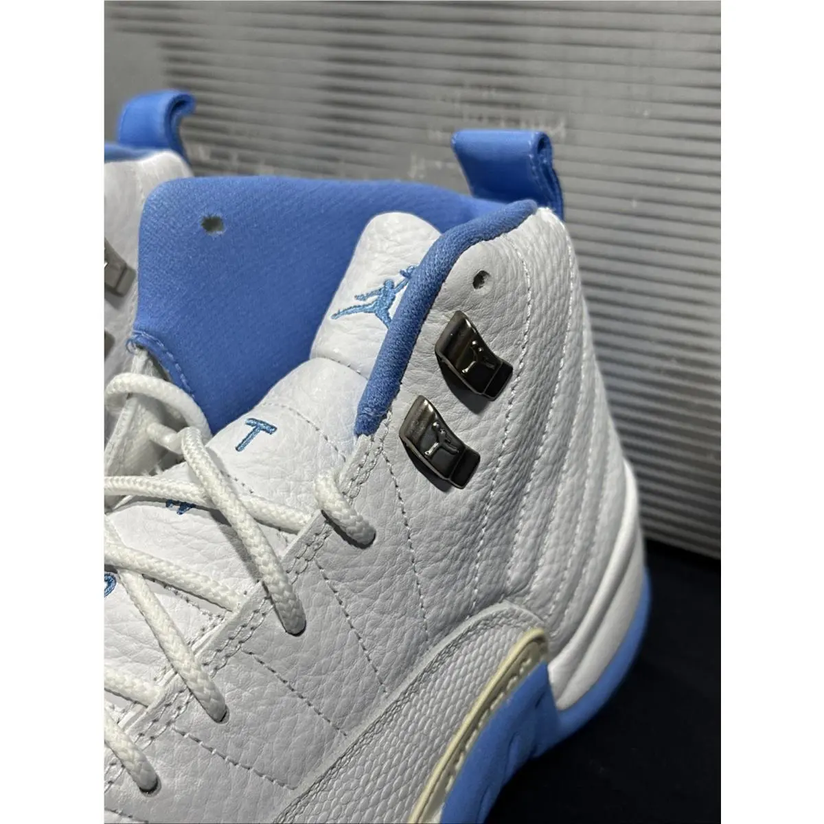 Nike shoes - Jordan 12 - 136001 142 - White/University Blue-Metallic Silver 3