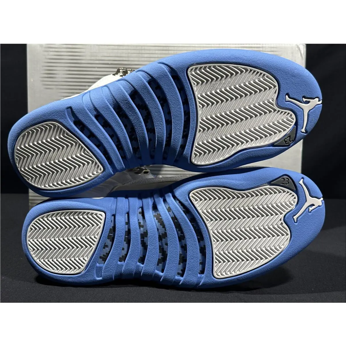 Nike shoes - Jordan 12 - 136001 142 - White/University Blue-Metallic Silver 7