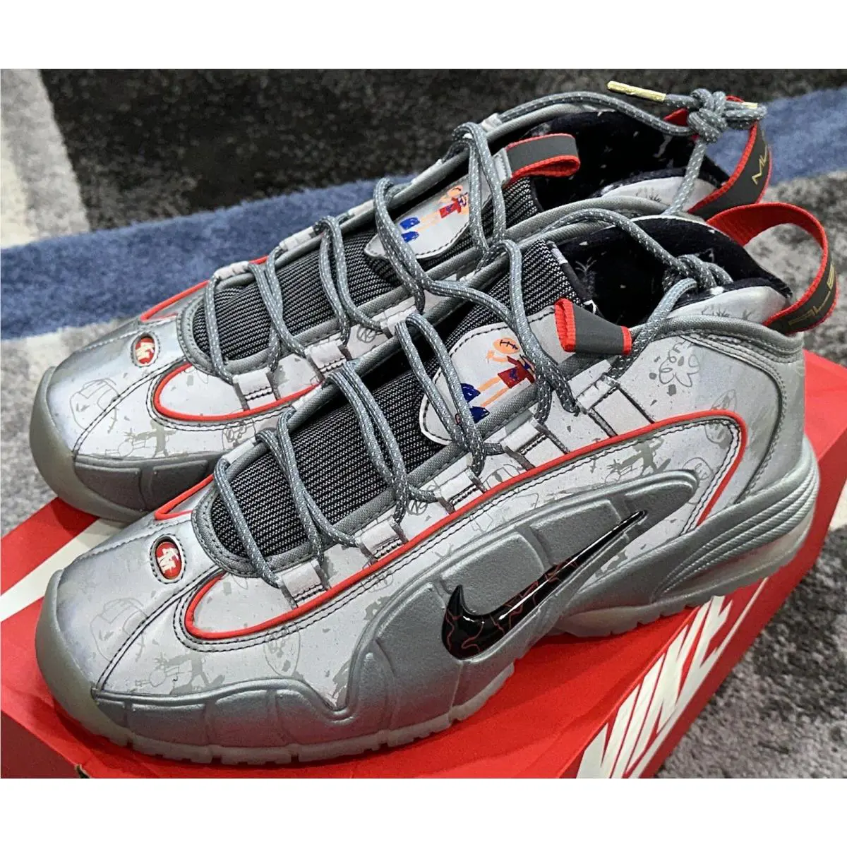Nike shoes - Nike Air Max Penny - Air Max Penny - 728590-001 - Reflective Silver Black Red 0