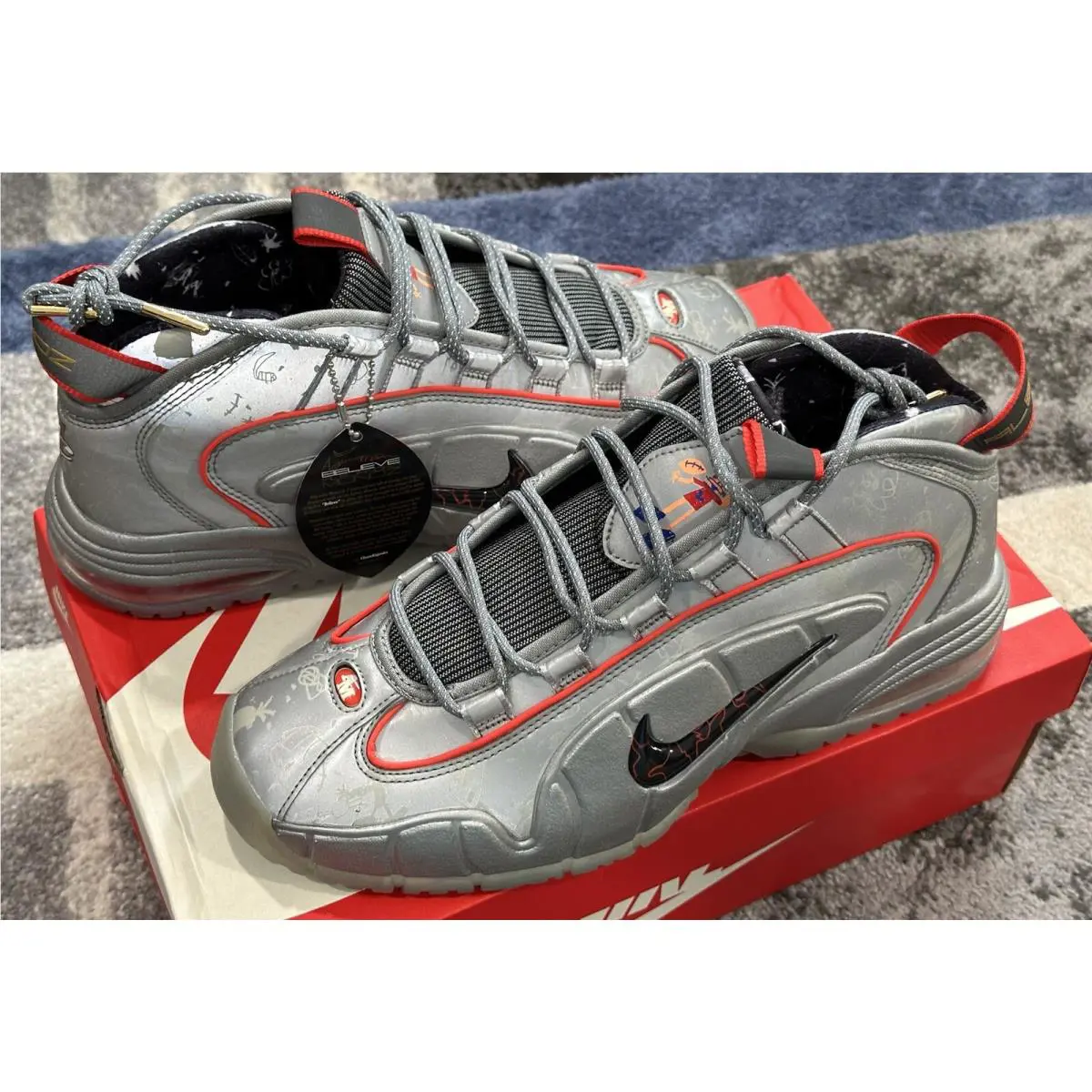 Nike shoes - Nike Air Max Penny - Air Max Penny - 728590-001 - Reflective Silver Black Red 2