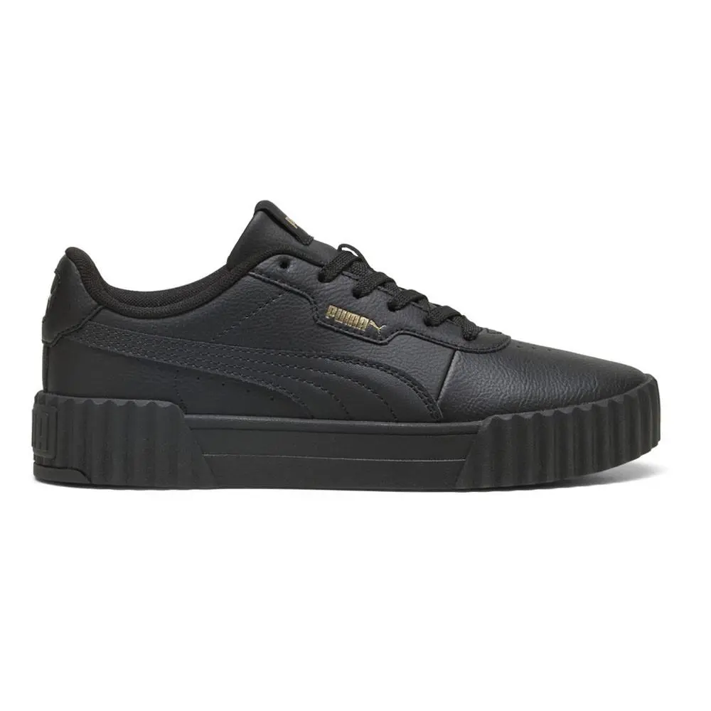 Puma Carina 3.0 Lace Up Womens Black Sneakers Casual Shoes 40036502 - Black