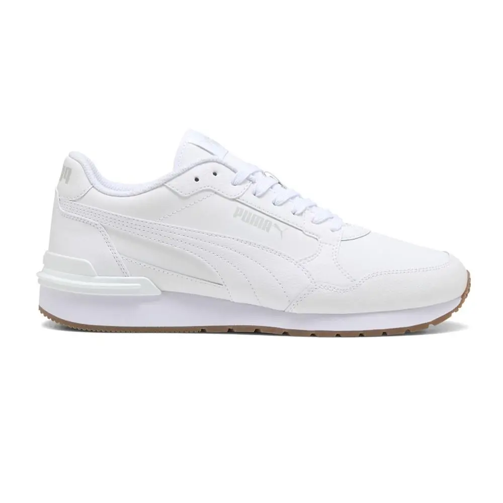 Puma St Runner V4 Leather Lace Up Mens White Sneakers Casual Shoes 39906813 - White