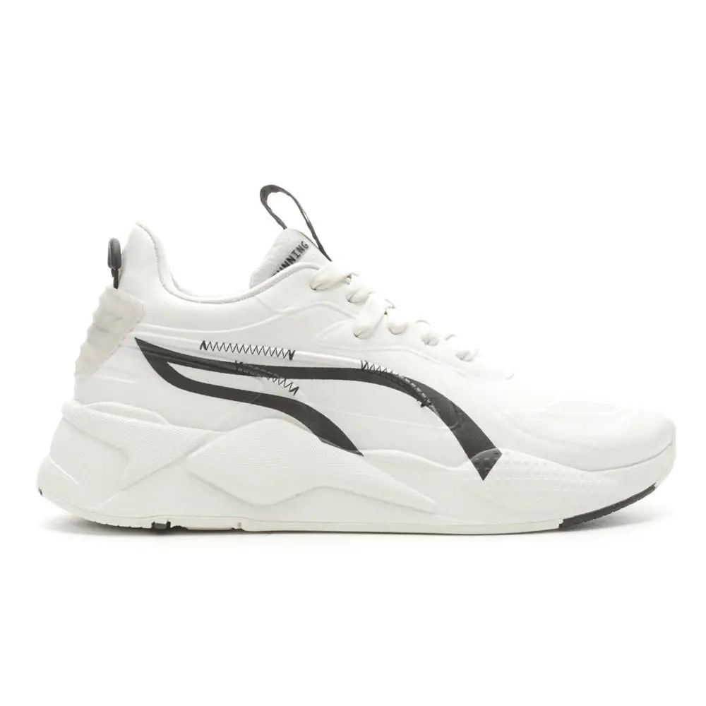 Puma Rsx Whispers Lace Up Mens Black White Sneakers Athletic Shoes 39456901 - Black, White