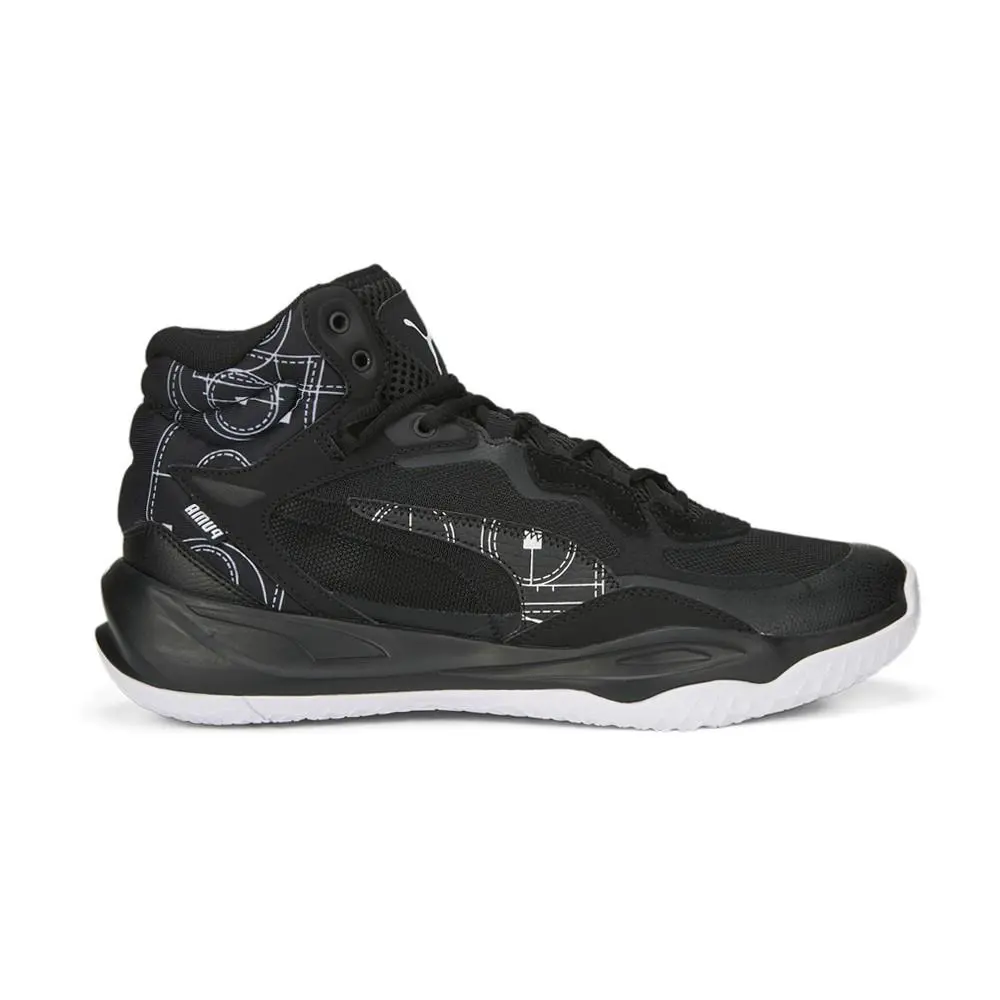 Puma Playmaker Pro Mid Courtside Mens Black Sneakers Casual Shoes 37832601 - Black