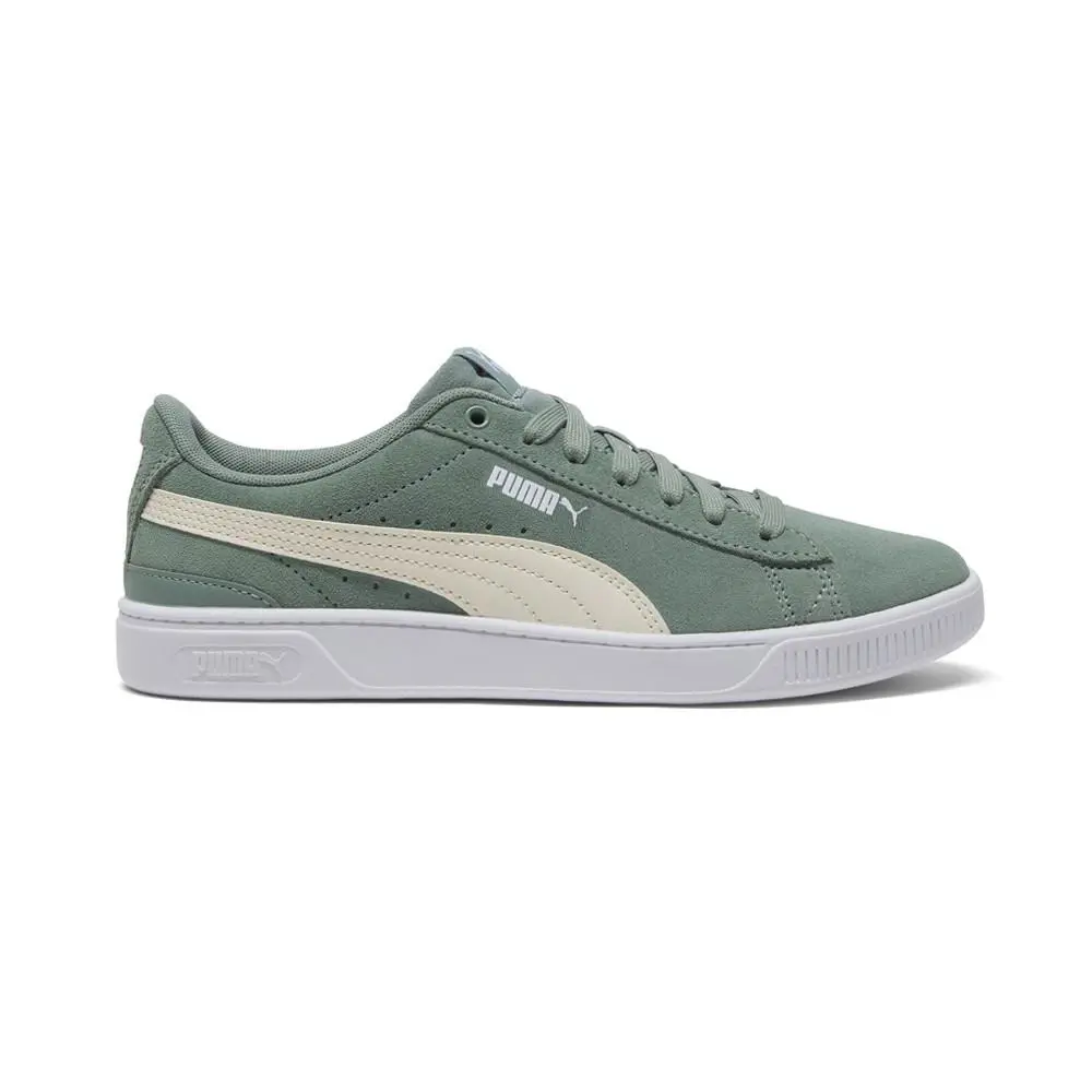 Puma Vikky V3 Wide Lace Up Womens Green Sneakers Casual Shoes 39088326 - Green
