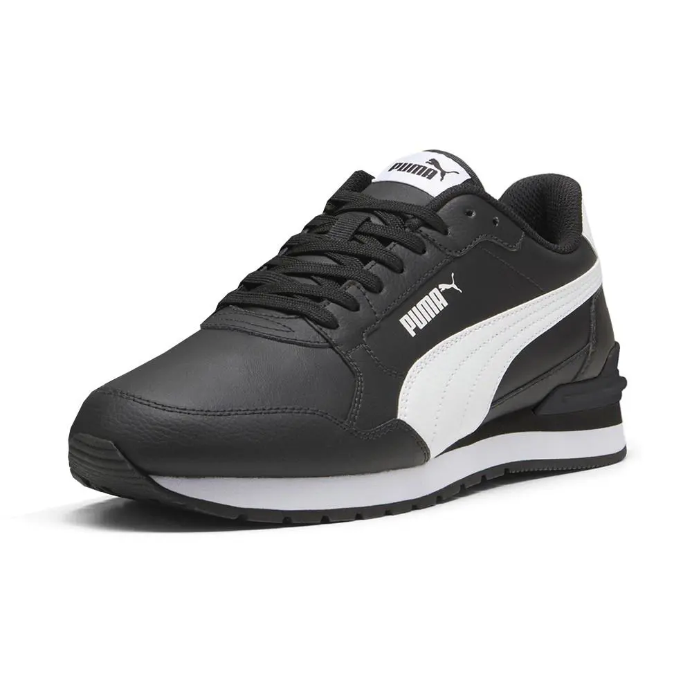 Puma shoes - PUMA St Runner V4 Leather Lace Up - 39906801 - Black 0
